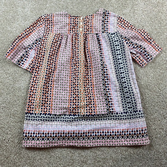 J. Crew Womens Top 4 Pink Orange Cotton Boho Geometric Hippie Lightweight - Picture 7 of 8